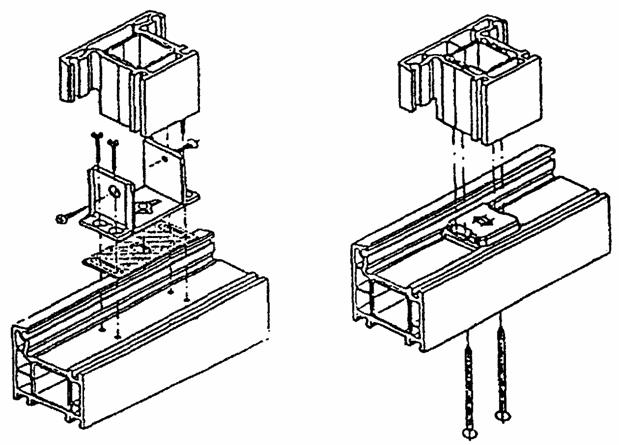 Примеры крепления импостов Примеры крепления импостов