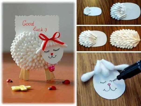 Открытка «Овечка» своими руками на Новый год или День рождения Открытка «Овечка» своими руками на Новый год или День рождения