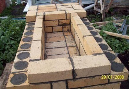 Мангал из кирпича своими руками  (пример монтажа с фото и порядовкой)