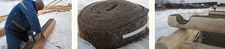 Межвенцовый утеплитель для дома из бруса и бревен Межвенцовый утеплитель для дома из бруса и бревен