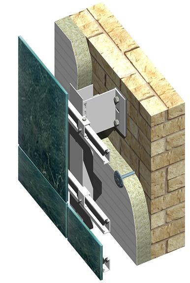 Облицовка керамогранитом и натуральным камнем со скрытым способом крепления Облицовка керамогранитом и натуральным камнем со скрытым способом крепления