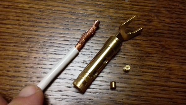 Разделка аудиокабеля SAEC SPC -1000 (установка сплиттеров, Y- коннекторов, banana - коннекторов)